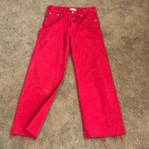 Red Zara Wide-leg Jeans